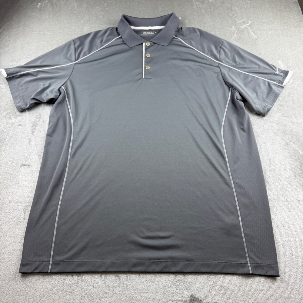 Nike Golf Polo Shirt Men's XXL Gray‎ Dri-FIT Tour Performance Short Sleeve